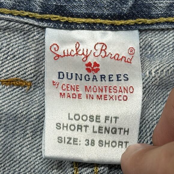 VINTAGE Lucky Brand Jeans Mens 38x30 Blue Straight Classic Baggy Y2K Blue Tag - Picture 5 of 8